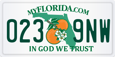 FL license plate 0239NW