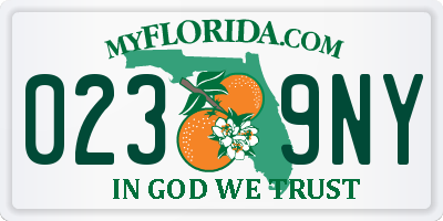 FL license plate 0239NY