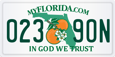 FL license plate 0239ON