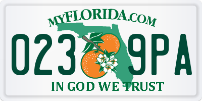 FL license plate 0239PA
