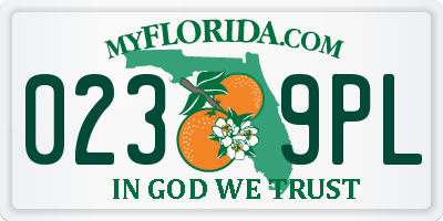 FL license plate 0239PL