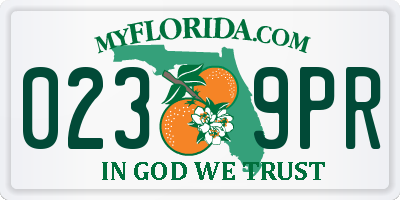 FL license plate 0239PR