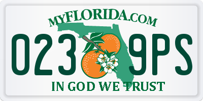 FL license plate 0239PS