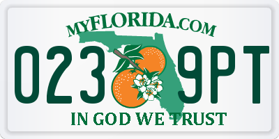 FL license plate 0239PT