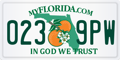 FL license plate 0239PW