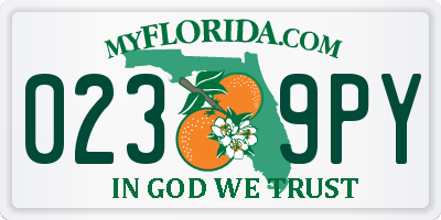 FL license plate 0239PY