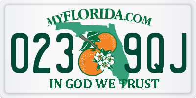 FL license plate 0239QJ