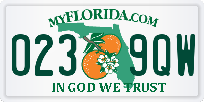 FL license plate 0239QW