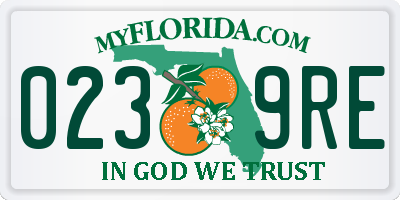 FL license plate 0239RE