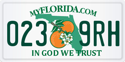 FL license plate 0239RH