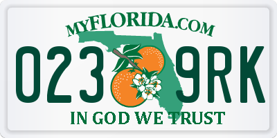 FL license plate 0239RK