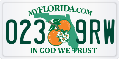 FL license plate 0239RW