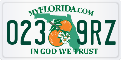 FL license plate 0239RZ