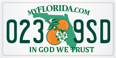 FL license plate 0239SD