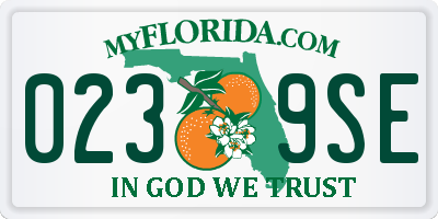 FL license plate 0239SE