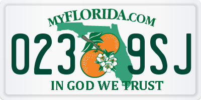 FL license plate 0239SJ