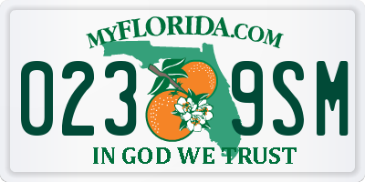 FL license plate 0239SM