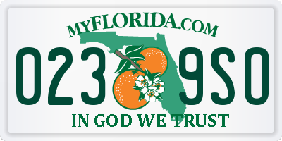 FL license plate 0239SO