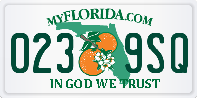FL license plate 0239SQ