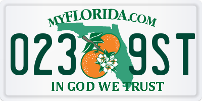 FL license plate 0239ST