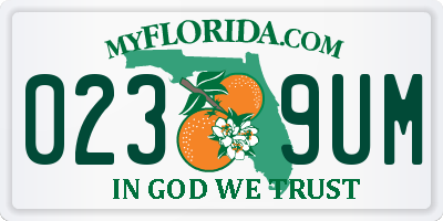 FL license plate 0239UM