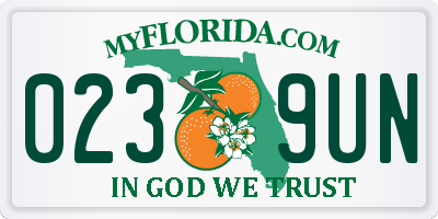 FL license plate 0239UN