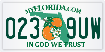 FL license plate 0239UW