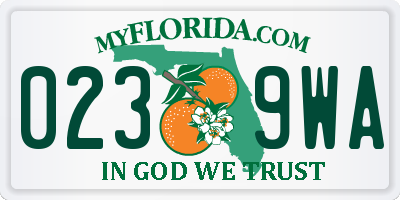 FL license plate 0239WA