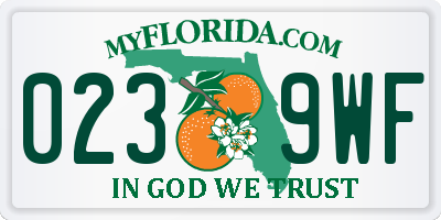 FL license plate 0239WF