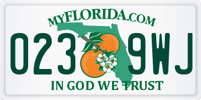 FL license plate 0239WJ
