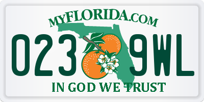 FL license plate 0239WL