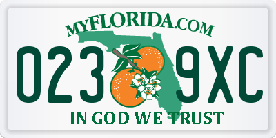 FL license plate 0239XC