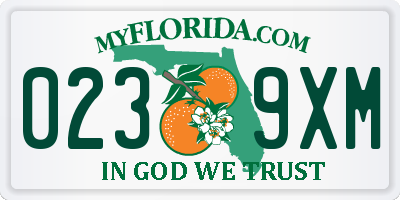 FL license plate 0239XM