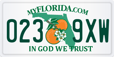 FL license plate 0239XW