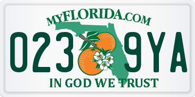 FL license plate 0239YA