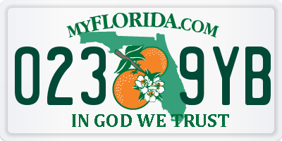 FL license plate 0239YB