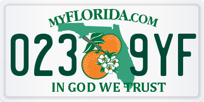 FL license plate 0239YF