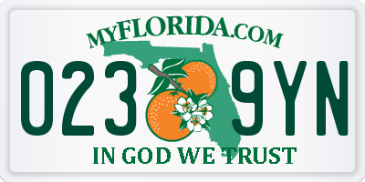 FL license plate 0239YN