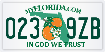 FL license plate 0239ZB
