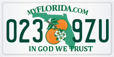 FL license plate 0239ZU