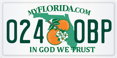 FL license plate 0240BP