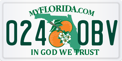 FL license plate 0240BV