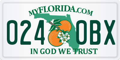 FL license plate 0240BX