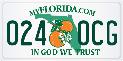 FL license plate 0240CG