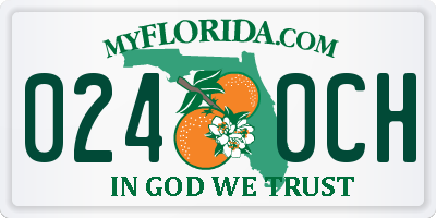 FL license plate 0240CH