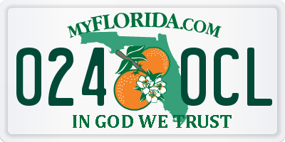 FL license plate 0240CL