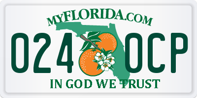 FL license plate 0240CP
