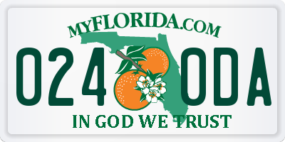 FL license plate 0240DA