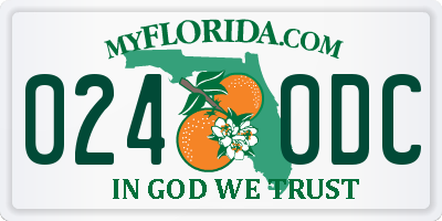 FL license plate 0240DC