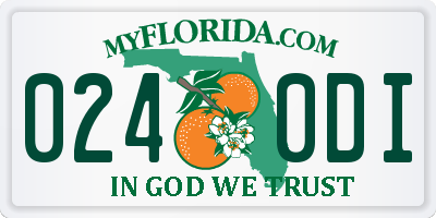 FL license plate 0240DI